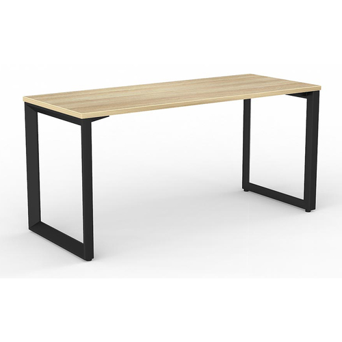 Anvil Modern Office Desk Black Frame New Oak Desk Top - 1500mm x 600mm