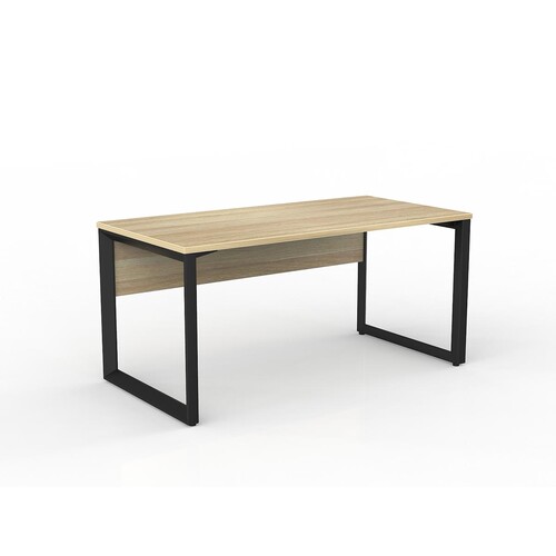 Anvil Straight Office Desk with Modesty Panel Black New Oak - 1500mm x 750mm