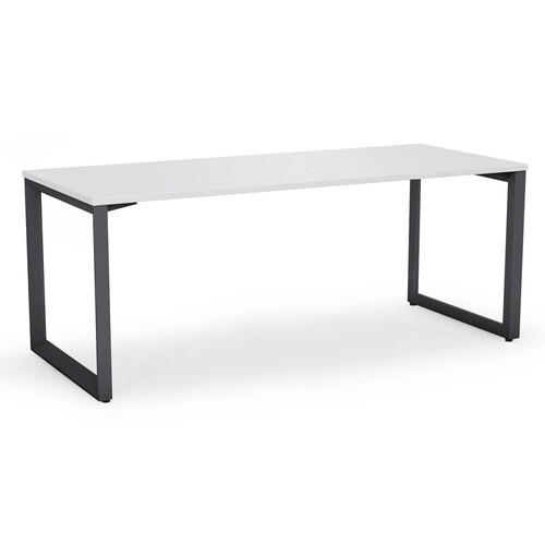 Anvil White Straight Home Office Desk Black Frame - 1600mm x 750mm