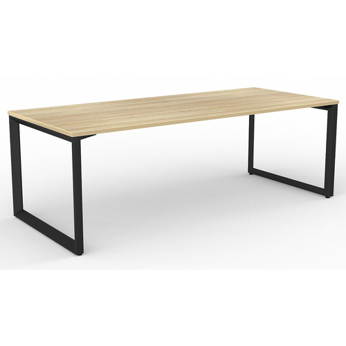 Anvil Modern Office Desk Black Frame New Oak Desk Top - 2100mm x 900mm