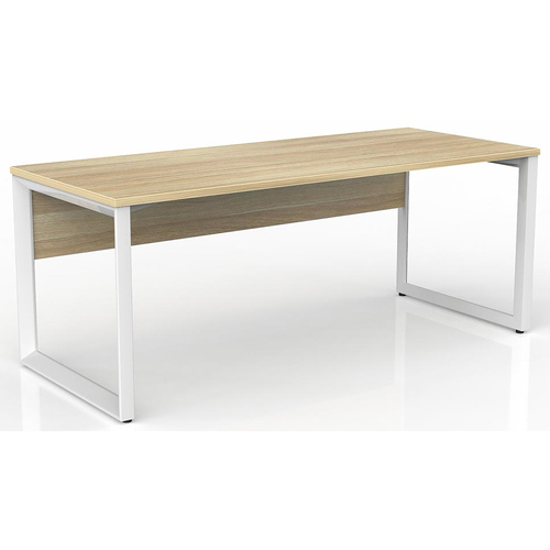 Anvil Straight Office Desk with Modesty Panel White New Oak - 1800mm x 750mm