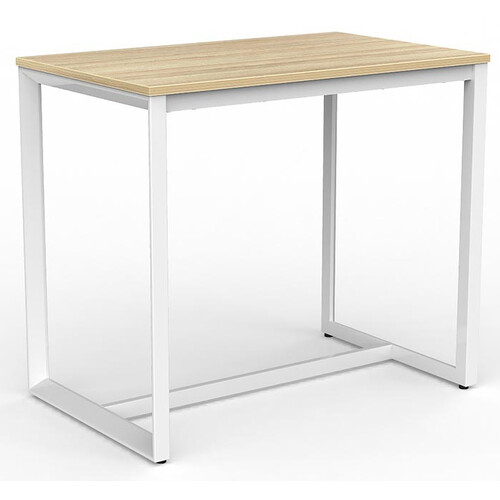Anvil Bar Height Table White Frame New Oak Top - 1200mm x 750mm