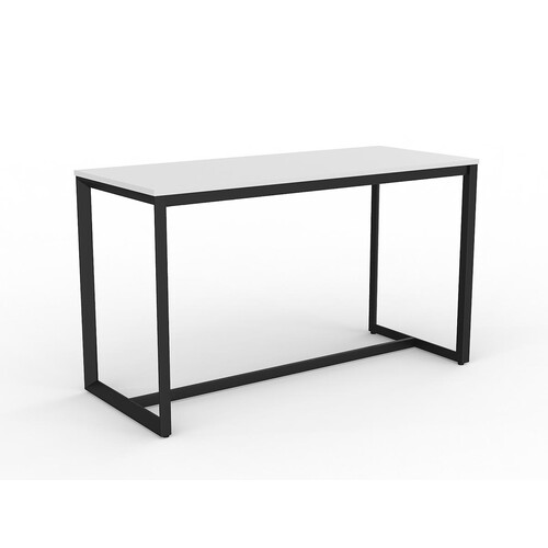 Anvil Bar Height Table Black Frame White Top - 1800mm x 750mm