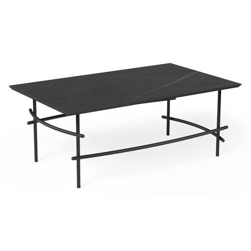 Arcos Coffee and Side Tables - Rectangle Frame / 1000 X 600 X H382 mm / Black Marble