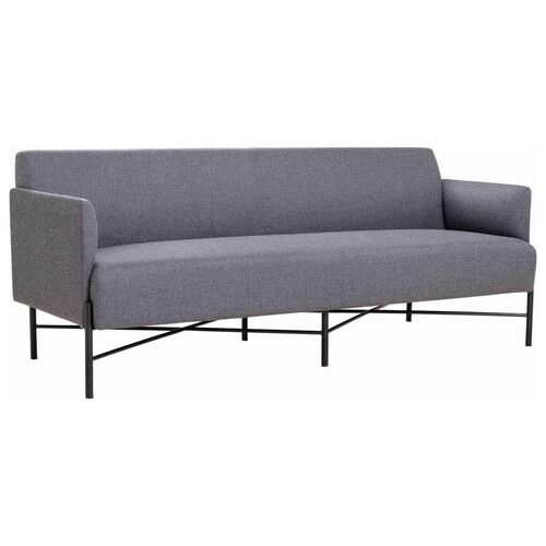 Avalon 3-Seater Lounge - Black Powdercoated Base - Vico Ashstone Grey