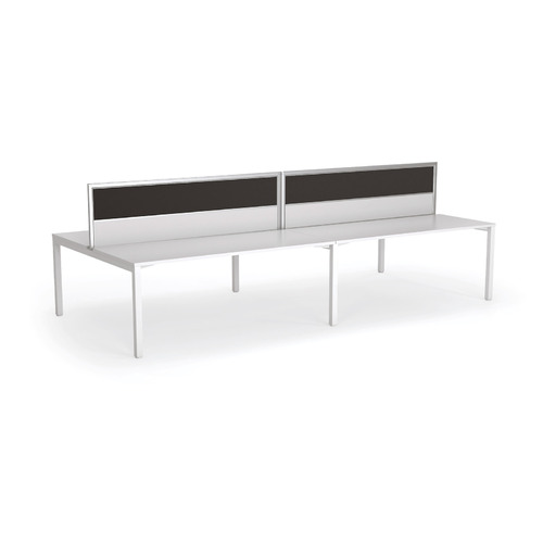 Axis Double Sided 4 Person Workstation with Black Screens - 1200 x 600