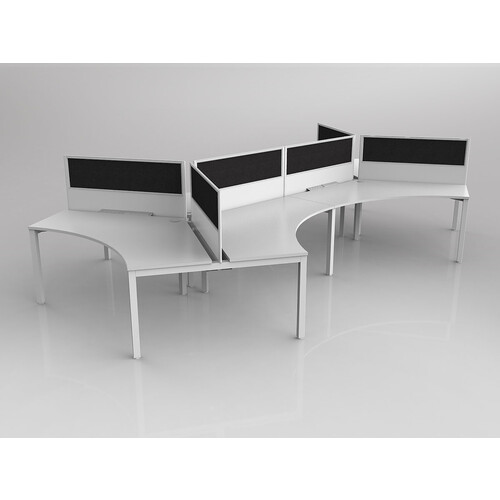 Axis 6 Pod Workstation with Black Screens