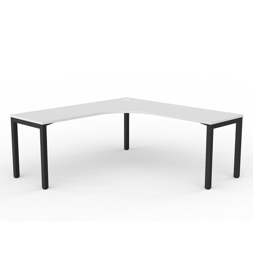 Axis White Corner Home Office Desk Workstation Black Frame - 1800mm x 1800mm x 600mm
