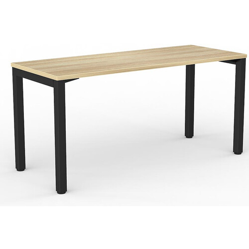 Axis Straight Desk Black Frame New Oak Desk Top - 1500mm x 600mm