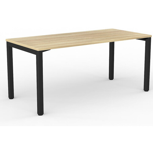 Axis Straight Desk Black Frame New Oak Desk Top - 1600mm x 750mm