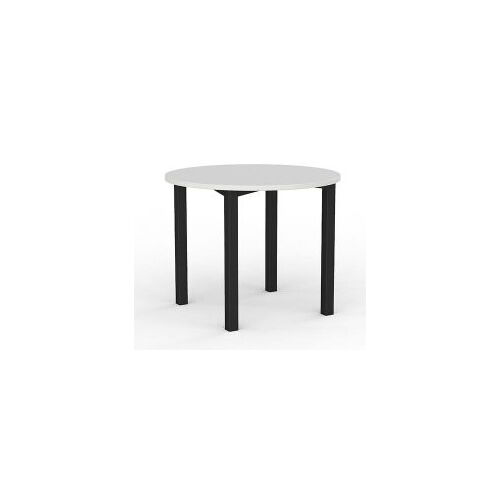 Axis Round Meeting Table - 900mm Round - Black Frame / White Top
