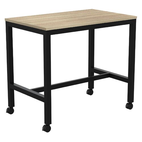 Axis Mobile Bar Leaner - 1200 x 600mm / New Oak / Black