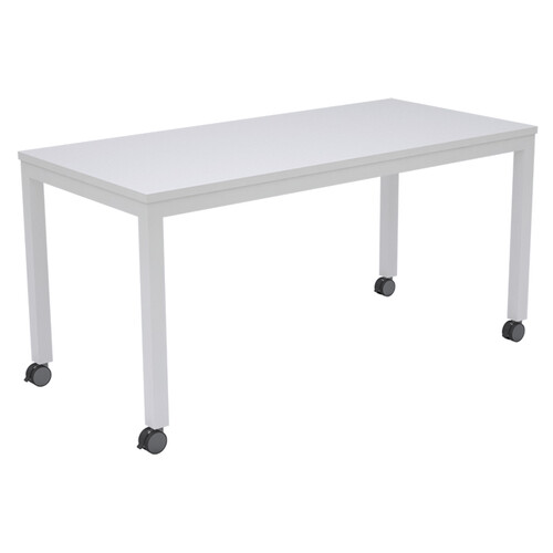 Axis Mobile Meeting Table White Frame White Top - 1500mm x 600mm
