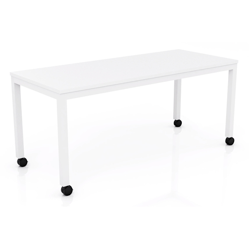 Axis Mobile Meeting Table White Frame White Top - 1800mm x 750mm