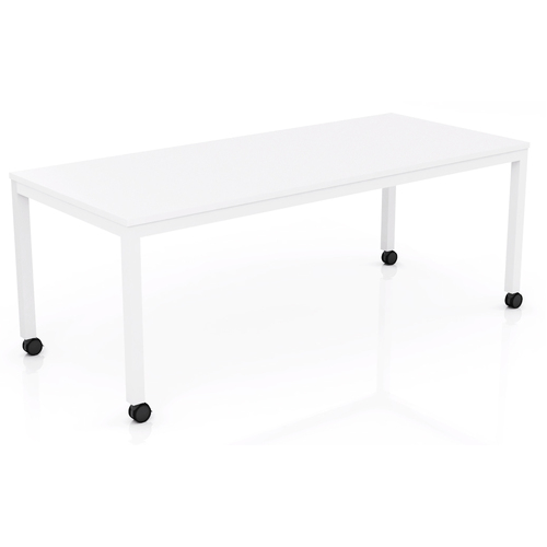 Axis Mobile Meeting Table White Frame White Top - 2100mm x 900mm