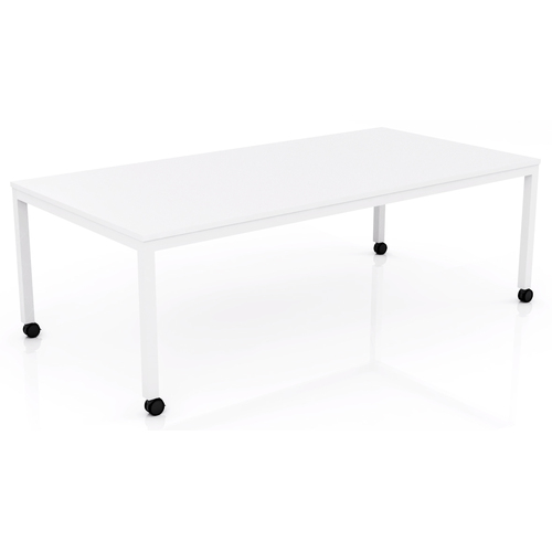 Axis Mobile Meeting Table White Frame White Top - 2400mm x 1200mm