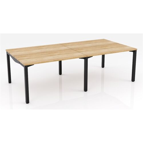 Axis Stretch 4-Person Workstation - 1200 x 600mm per Desk - New Oak / Black