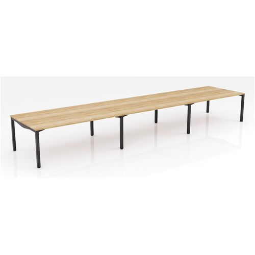 Axis Stretch 6-Person Workstation - 1200 x 600mm per Desk - New Oak / Black