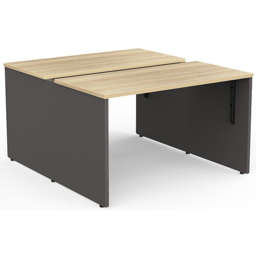 EkoSystem Back to Back 2 Person Office Desk Workstation New Oak - 1200mm x 600mm