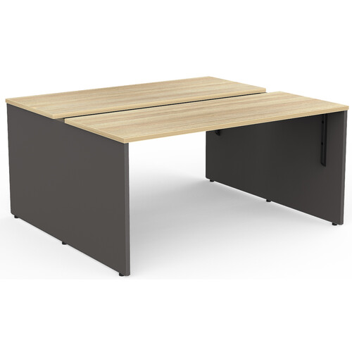 EkoSystem Back to Back 2 Person Office Desk Workstation New Oak - 1500mm x 600mm