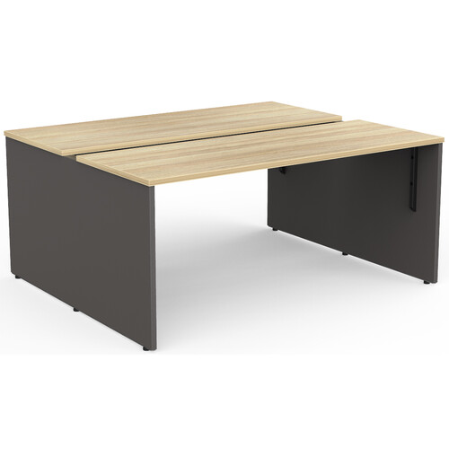 EkoSystem Back to Back 2 Person Office Desk Workstation New Oak - 1600mm x 600mm