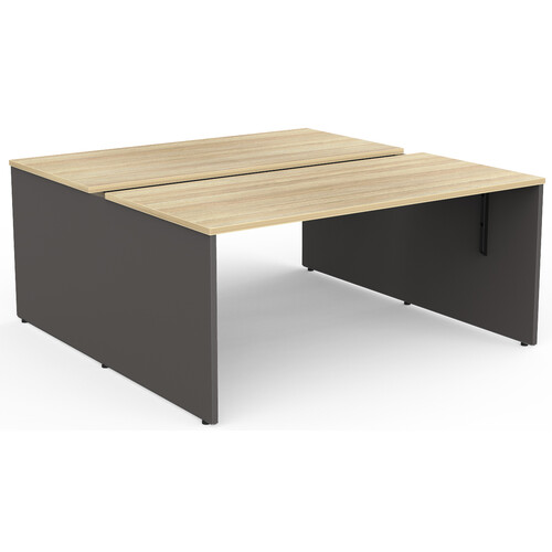 EkoSystem Back to Back 2 Person Office Desk Workstation New Oak - 1600mm x 750mm