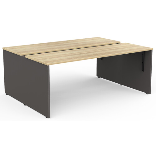 EkoSystem Back to Back 2 Person Office Desk Workstation New Oak - 1800mm x 600mm