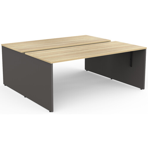 EkoSystem Back to Back 2 Person Office Desk Workstation New Oak - 1800mm x 750mm