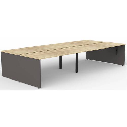 EkoSystem New Oak & Charcoal  Shared 4-User Workspace- 1200mm x 600mm
