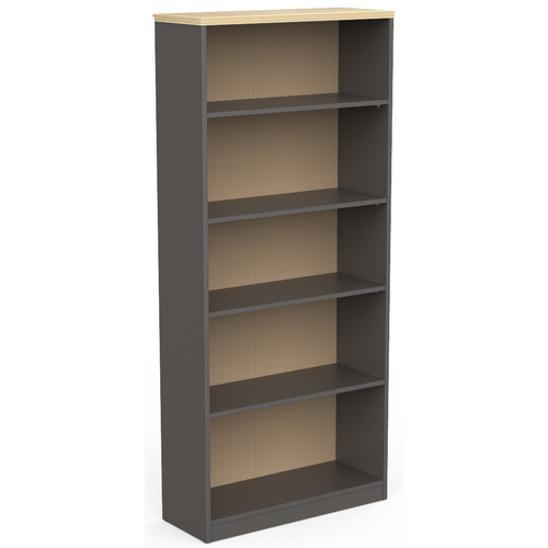 EkoSystem Charcoal Office Bookcase 1800mm High