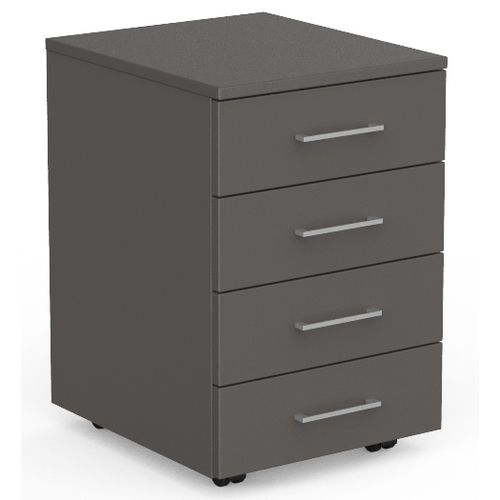 EkoSystem 4 Drawer Mobile Pedestal Charcoal