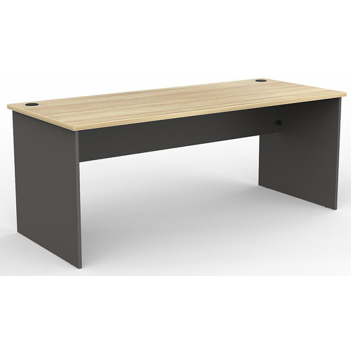 EkoSystem Straight Office Desk New Oak & Charcoal - 1800mm x 750mm