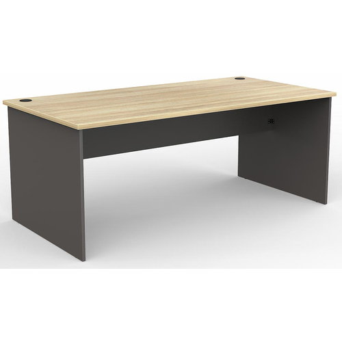 EkoSystem Straight Office Desk New Oak & Charcoal - 1800mm x 900mm