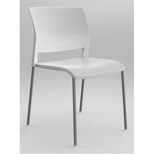 Game 4-Leg Chair - Silver Frame / White Shell