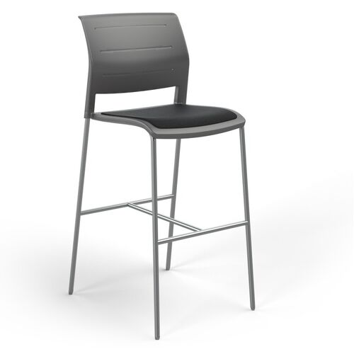 Game Upholstered Barstool - Charcoal / Seat Only / Black