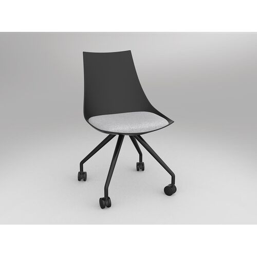 Luna Chair with Castor Base - Black / Ash Grey