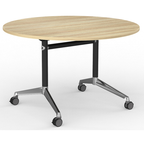 Modulus Round Flip Top Table Black New Oak
