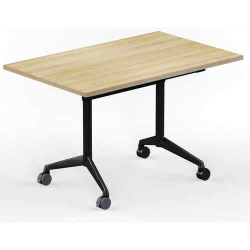 Modulus New Oak Flip Top Mobile Table Black Frame - 1200 x 750