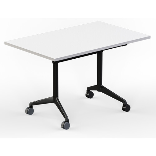 Modulus White Flip Top Mobile Table Black Frame - 1200 x 750