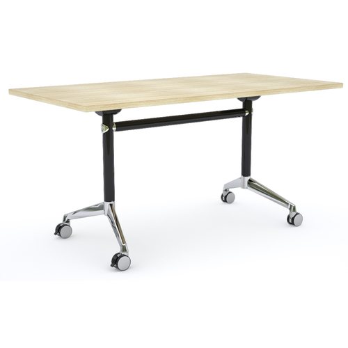 Modulus Mobile Flip Top Table Black New Oak - 1500mm x 600mm