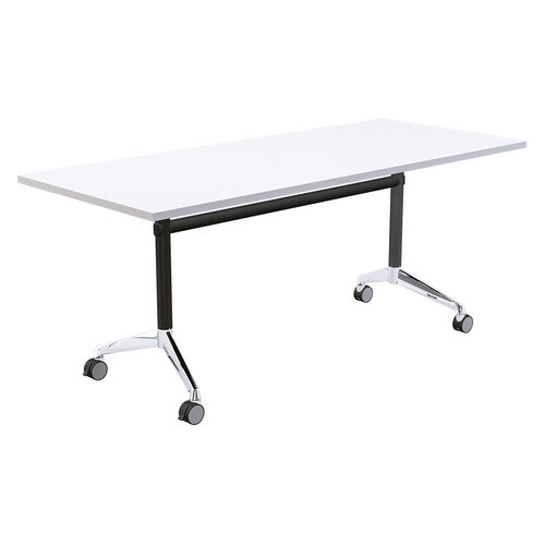 Modulus Flip Top Mobile Table - 2100 x 900mm - Black Frame / White Top