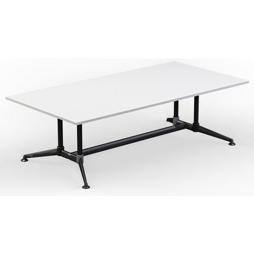 Modulus Boardroom Meeting Table - Twin Post - Black Frame - 1800mm x 1200mm