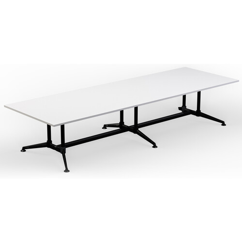 Modulus Boardroom Meeting Table - Twin Post - Black Frame - 3600mm x 1200mm