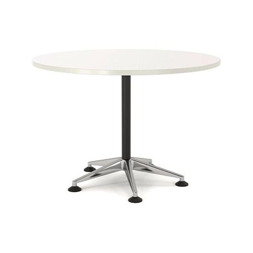 Modulus Round Meeting Table - 900mm Round - Black Frame / White Top