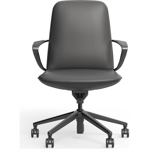 Nico Mid Back Executive Leather Office Chair – Ergonomic & Award-Winning Design - Leather Charcoal