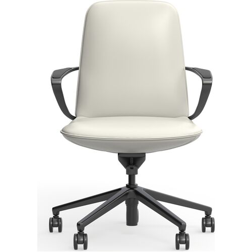 Nico Mid Back Executive Leather Office Chair – Ergonomic & Award-Winning Design - Leather Grey