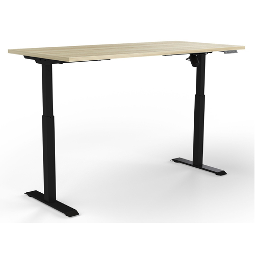 QuickStand Electric Height Adjustable Desk – 1200 x 750mm – New Oak / Black