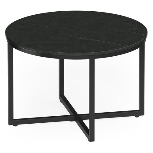 Sora Orbit Stone Coffee Table - Armani Black