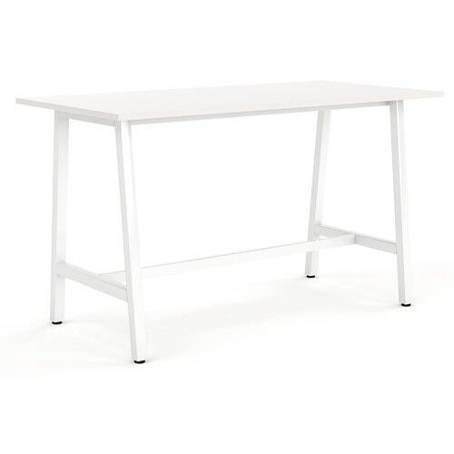 Trestle Bar Leaner Stand Up Table - White Frame White Top - 2100mm x 900mm
