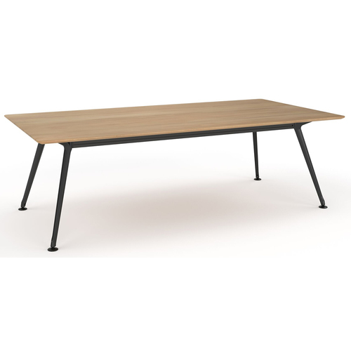 Team Large Solid Beech Boardroom Meeting Table Black Frame